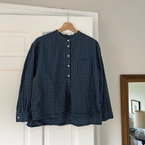 TOAST UK Checked Shirt, Blue, Size Small